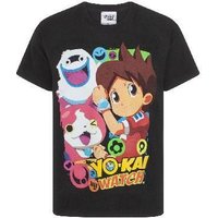 Yo Kai Watch Boy's Kids Short Sleeved T-Shirt (Black) in Black | Size: 3-4 Years