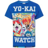 Yo Kai Watch Boy's Kids Short Sleeved T-Shirt (Blue) in Blue | Size: 7-8 Years