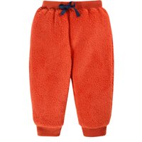 Frugi Boy's Ted Fleece Pull Ups in Orange | Size: 3-6 m