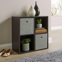 Home Source Storage Cube 4 Shelf Bookcase Wooden Display Unit Organiser Home in Black