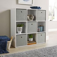 Home Source Storage Cube 9 Shelf Bookcase Wooden Display Unit Organiser Home in White