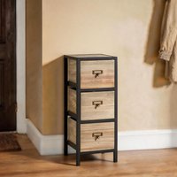 Solid Wood 3 Drawer Chest Storage Bedroom Organiser Fully Assembled