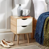 Home Source Boden 1 Drawer Bedside Table Storage Unit in Light Oak