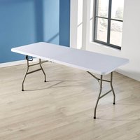Home Source 5ft Folding Table Trestle Camping Party Picnic BBQ Stall Garden Indoor in White