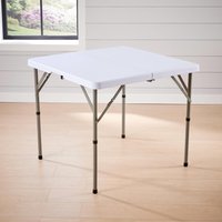 Home Source Square Folding Table Trestle Camping Party Picnic BBQ Garden Indoor in White