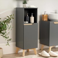 Bathroom Floor Cabinet Grey Storage Shelves Vanity Organiser Cupboard