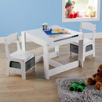 Home Source Kids Childrens Learning Activity Drawing Table Chair Set Top Playroom in White