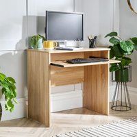 Home Source Computer Desk PC Laptop Table Home Office Study Workstation Gaming in Light Oak