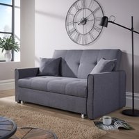 Velvet Upholstered Two Seater Pull Out Double Sofa Bed 153 cm