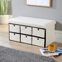 Folding Ottoman Chest Solid Sturdy Storage Bedding Box Trunk