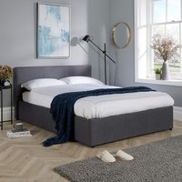 Ottoman Storage Bed End Lift Hopsack Fabric Bed Frame Gas Lift King
