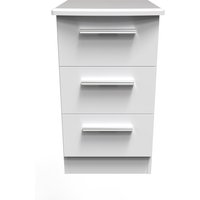 Ready Assembled 2 U Windsor 3 Drawer Bedside Cabinet (Ready Assembled) in White