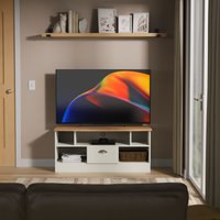 Ready Assembled 2 U Albert 1 Drawer TV & Media Unit (Ready Assembled) in Cream | Size: Large