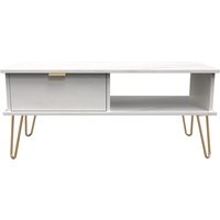 Ready Assembled 2 U Fuji 1 Drawer Coffee Table (Ready Assembled) in Off-White