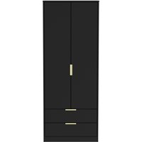 Ready Assembled 2 U Madrid 2 Door 2 Drawer Wardrobe (Ready Assembled) in Black