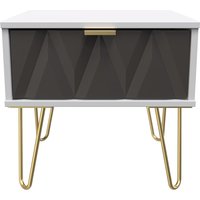 Ready Assembled 2 U Dallas 1 Drawer Bedside (Ready Assembled) in Dark Grey