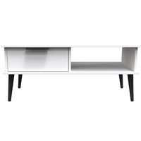 Ready Assembled 2 U Fuji 1 Drawer Coffee Table (Ready Assembled) in White