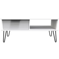 Ready Assembled 2 U Fuji 1 Drawer Coffee Table (Ready Assembled) in Light Grey