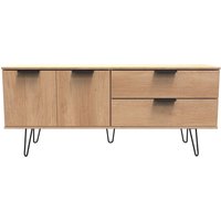 Ready Assembled 2 U Fuji 2 Drawer 2 Door Wide Sideboard (Ready Assembled) in Natural | Size: Large
