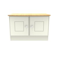Ready Assembled 2 U Albert Compact 2 Door TV & Media Unit (Ready Assembled) in Cream | Size: Medium