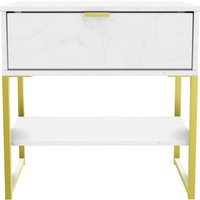 Ready Assembled 2 U Tamworth Single 1 Drawer Bedside Cabinet (Ready Assembled) in Off-White