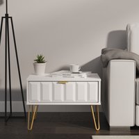 Ready Assembled 2 U Metro 1 Drawer Wide Side Table (Ready Assembled) in White | Size: Small