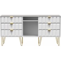 Ready Assembled 2 U Metro 6 Drawer Sideboard (Ready Assembled) in White | Size: Large