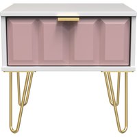 Ready Assembled 2 U Metro 1 Drawer Bedside (Ready Assembled) in Dusty Pink