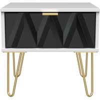 Ready Assembled 2 U Dallas 1 Drawer Bedside (Ready Assembled) in Black