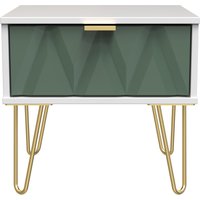 Ready Assembled 2 U Dallas 1 Drawer Bedside (Ready Assembled) in Green