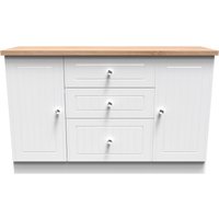 Ready Assembled 2 U Norton 2 Door 3 Drawer Sideboard (Ready Assembled) in White | Size: Large