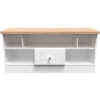 Ready Assembled 2 U Norton 1 Drawer TV & Media Unit (Ready Assembled) in White | Size: Large