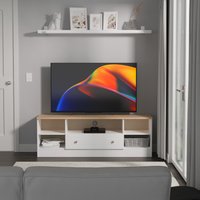 Ready Assembled 2 U Norton Wide 1 Drawer TV & Media Unit (Ready Assembled) in White | Size: Large