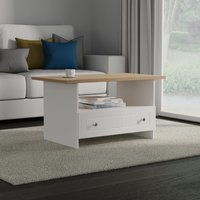 Ready Assembled 2 U Norton Bottom Drawer Coffee Table (Ready Assembled) in White | Size: Medium