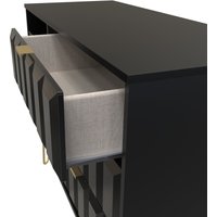 Ready Assembled 2 U Metro 3 Drawer TV Unit (Ready Assembled) in True Black | Size: Medium