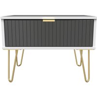 Ready Assembled 2 U Bexley 1 Drawer Wide Side Table (Ready Assembled) in True Black