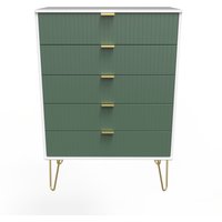 Ready Assembled 2 U Bexley 5 Drawer Chest (Ready Assembled) in Green