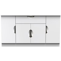 Ready Assembled 2 U Holborn 4 Door 1 Drawer Wide Unit (Ready Assembled) in White | Size: Large