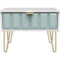 Ready Assembled 2 U Metro 1 Drawer Wide Side Table (Ready Assembled) in Duck Egg Blue