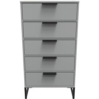 Ready Assembled 2 U Madrid 5 Drawer Tallboy (Ready Assembled) in Dark Grey