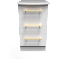 Ready Assembled 2 U Helmsley 3 Drawer Bedside Cab(Ready Assembled) in White