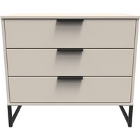 Ready Assembled 2 U Fuji 3 Drawer Chest (Ready Assembled) in Taupe