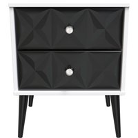 Ready Assembled 2 U Toledo 2 Drawer Bedside Cab(Ready Assembled) in True Black