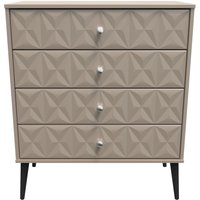 Ready Assembled 2 U Toledo 4 Drawer Chest (Ready Assembled) in Light Brown