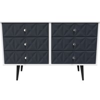 Ready Assembled 2 U Toledo 6 Drawer Wide Chest (Ready Assembled) in Dark Blue
