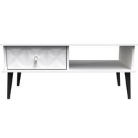 Ready Assembled 2 U Toledo 1 Drawer Coffee Table (Ready Assembled) in White