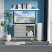 Ready Assembled 2 U Bexley 3 Drawer TV Unit (Ready Assembled) in Dark Grey | Size: Medium