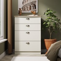 Ready Assembled 2 U Cambridge 4 Drawer Deep Chest (Ready Assembled) in Cream