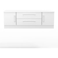 Ready Assembled 2 U Gloucester 2 Door 2 Drawer Superwide TV Unit (Ready Assembled) in White | Size: Large