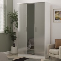Ready Assembled 2 U Dover Tall Triple Mirror Wardrobe (Ready Assembled) in Mid Grey